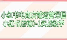 小红书电商店铺运营课程，从0-1实战教学！